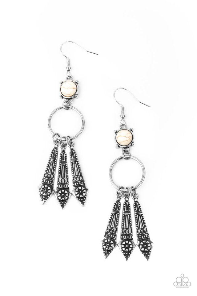 ​Prana Paradise - White - Paparazzi Earring Image