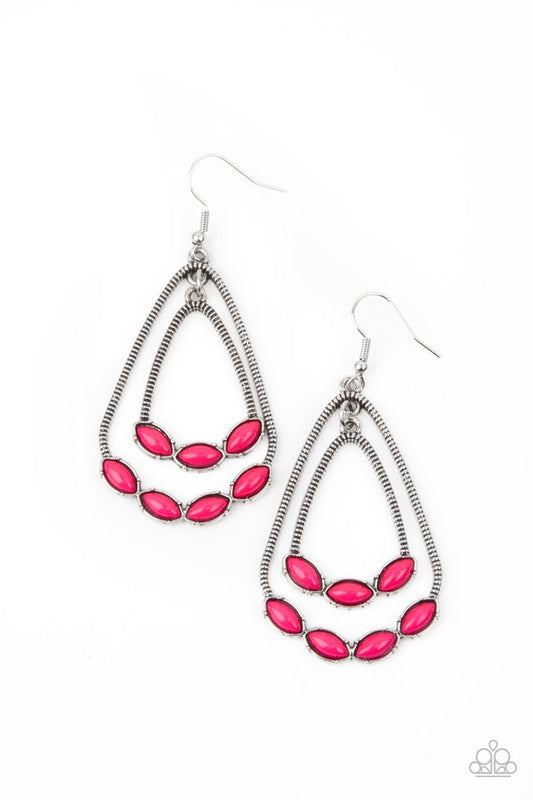 Summer Staycation - Pink - Paparazzi Earring Image