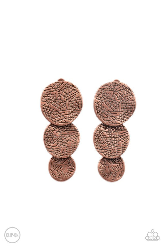 Ancient Antiquity - Copper - Paparazzi Earring Image