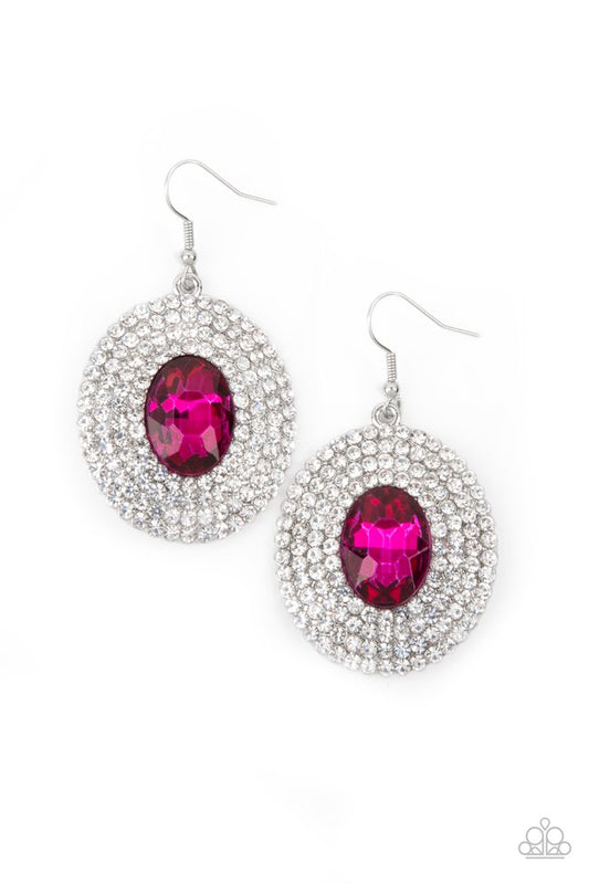 FIERCE Field - Pink - Paparazzi Earring Image