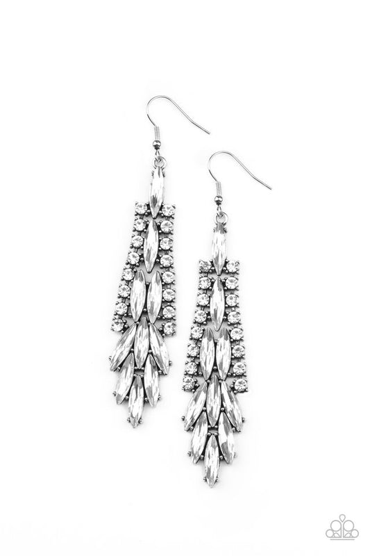 Crown Heiress - White - Paparazzi Earring Image