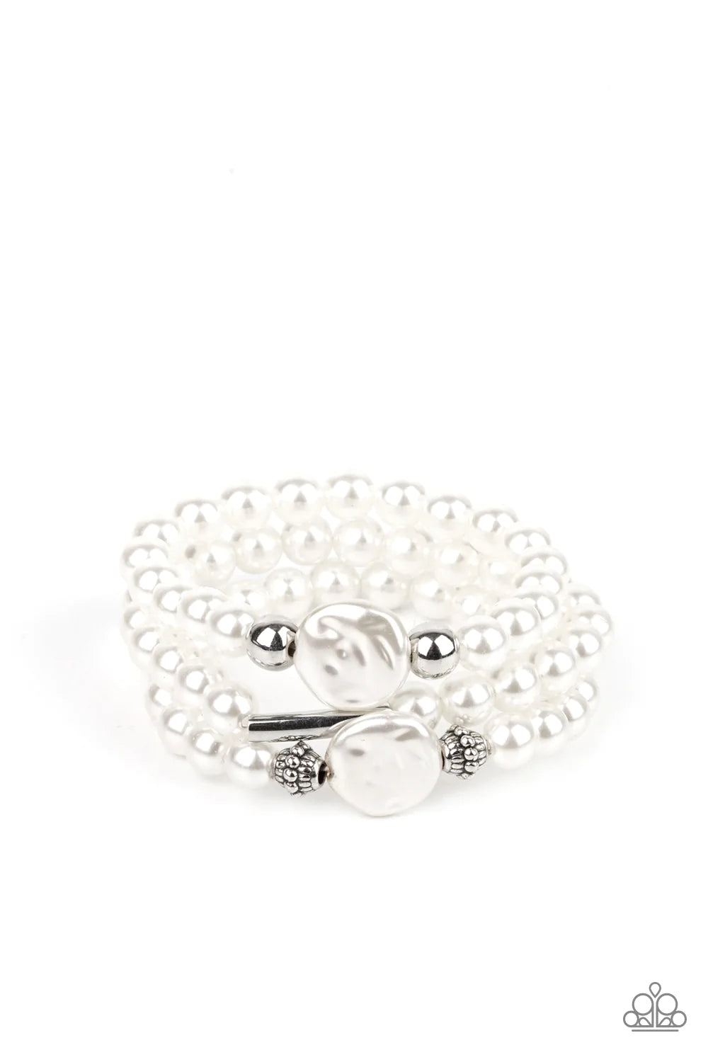 Pulsera Paparazzi ~ Exquisitamente elegante - Blanco