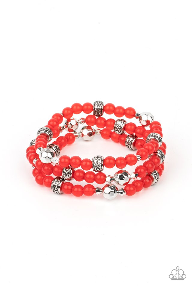 Here to STAYCATION - Red - Paparazzi Bracelet Image