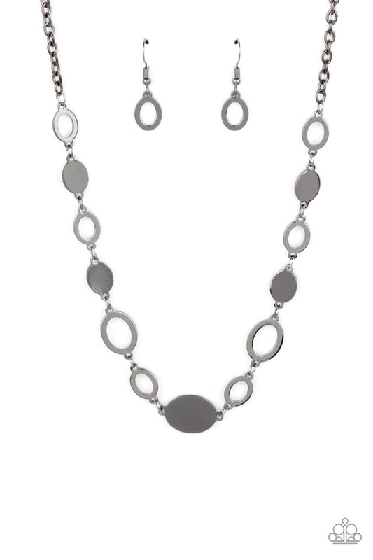 Working OVAL-time - Black - Paparazzi Necklace Image