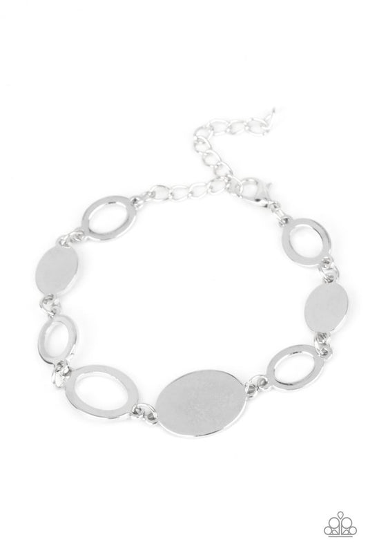 OVAL and Out - Silver - Paparazzi Bracelet Image