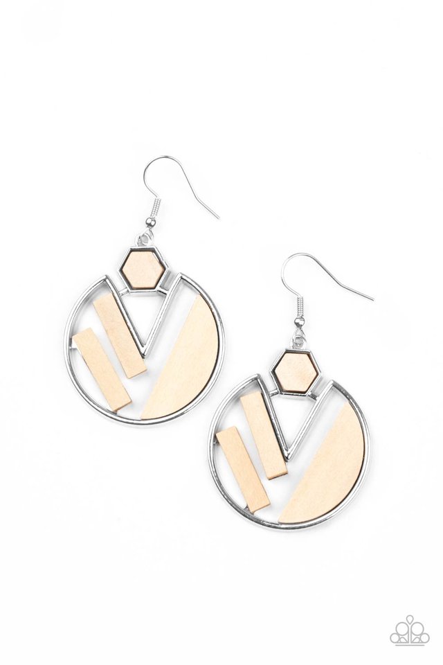 ​Petrified Posh - White - Paparazzi Earring Image