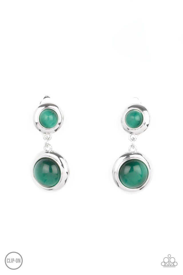 Subtle Smolder - Green - Paparazzi Earring Image