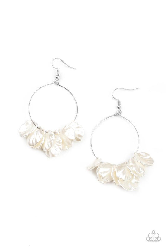 Sailboats and Seashells - White - Paparazzi Earring Image
