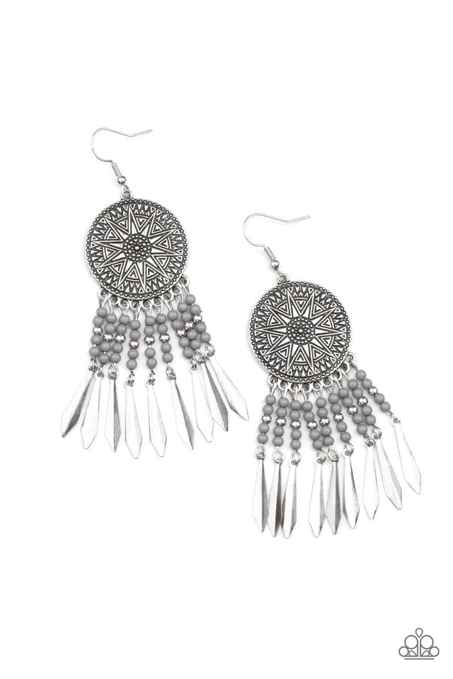 Paparazzi Earring ~ Sun Warrior - Silver