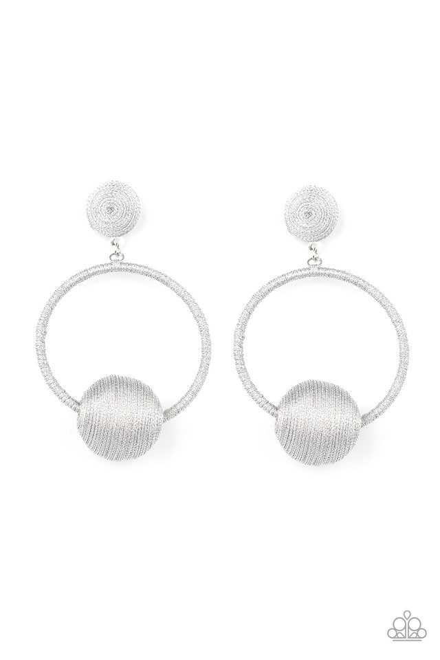 Social Sphere - Silver - Paparazzi Earring Image