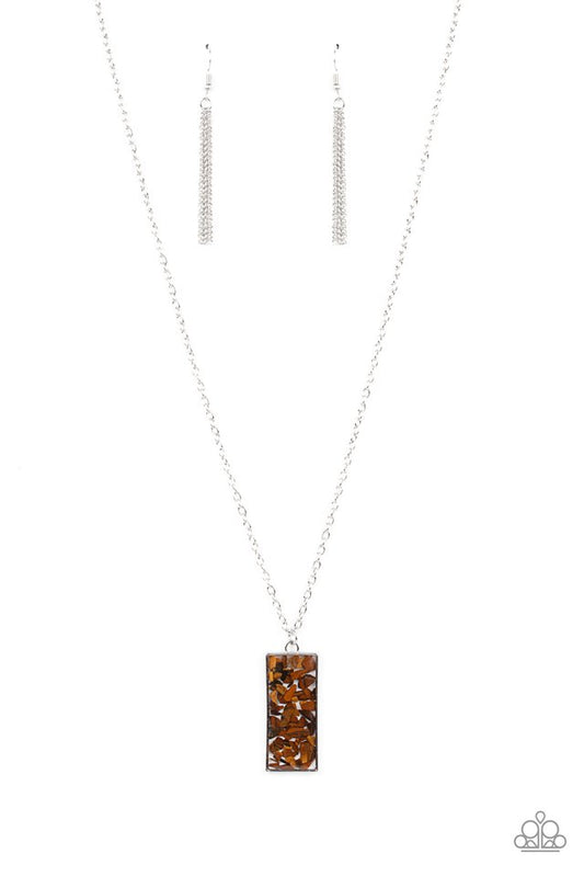 Retro Rock Collection - Brown - Paparazzi Necklace Image