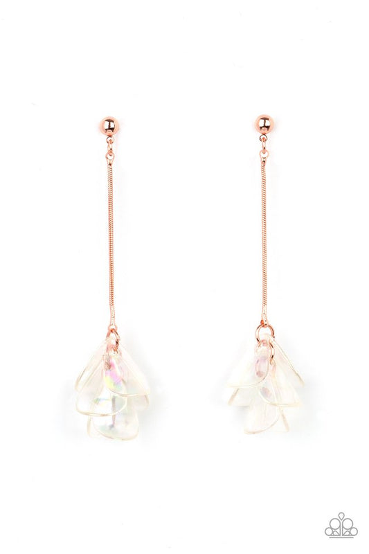 Keep Them In Suspense - Copper - Paparazzi Earring Image