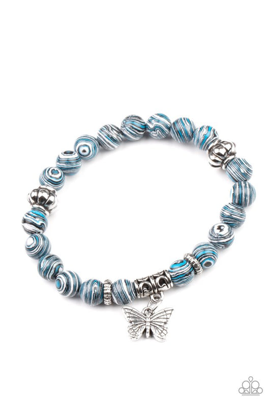 Butterfly Wishes - Blue - Paparazzi Bracelet Image