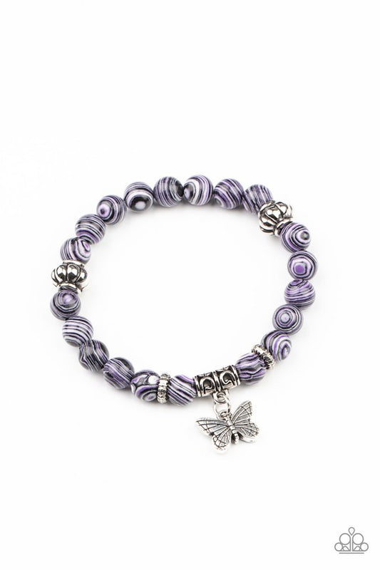 Butterfly Wishes - Purple - Paparazzi Bracelet Image