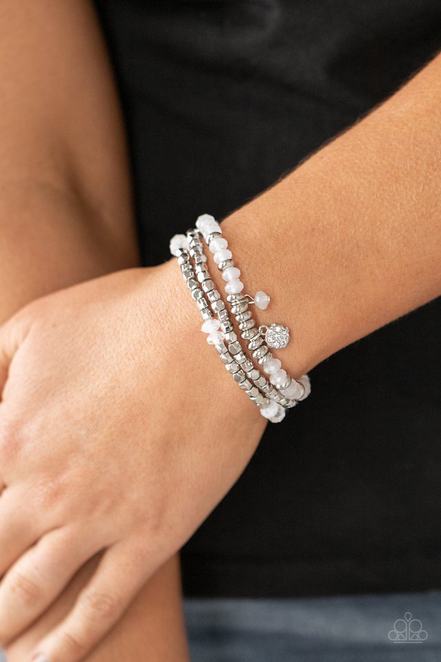 White moonstone store bracelet paparazzi