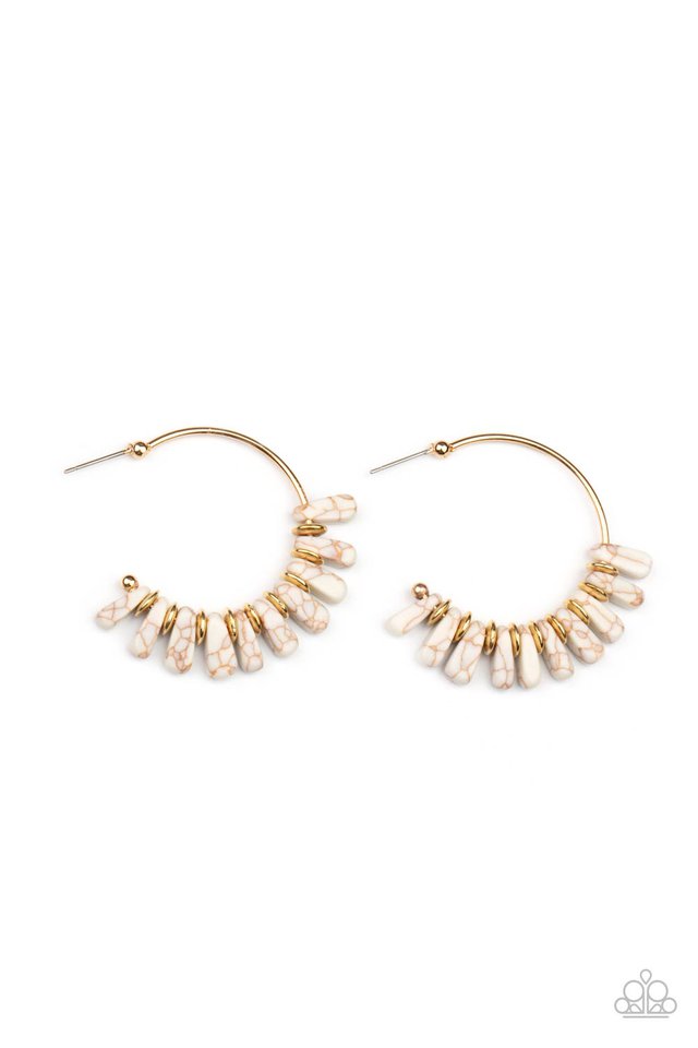​Poshly Primitive - White - Paparazzi Earring Image