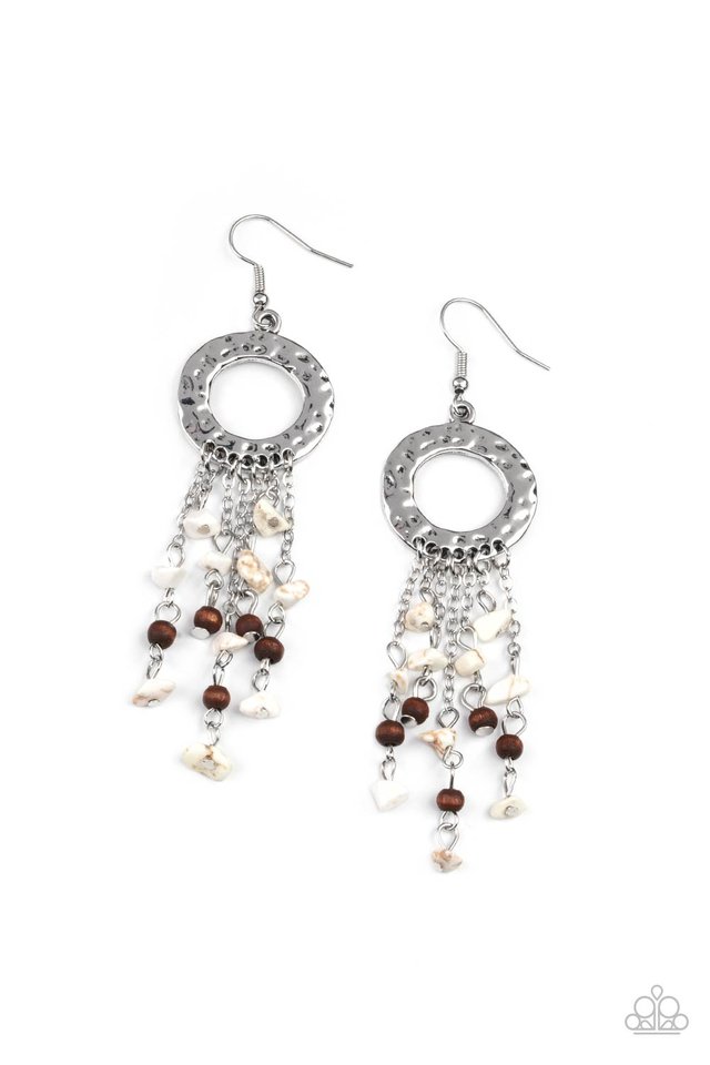 Primal Prestige - White - Paparazzi Earring Image