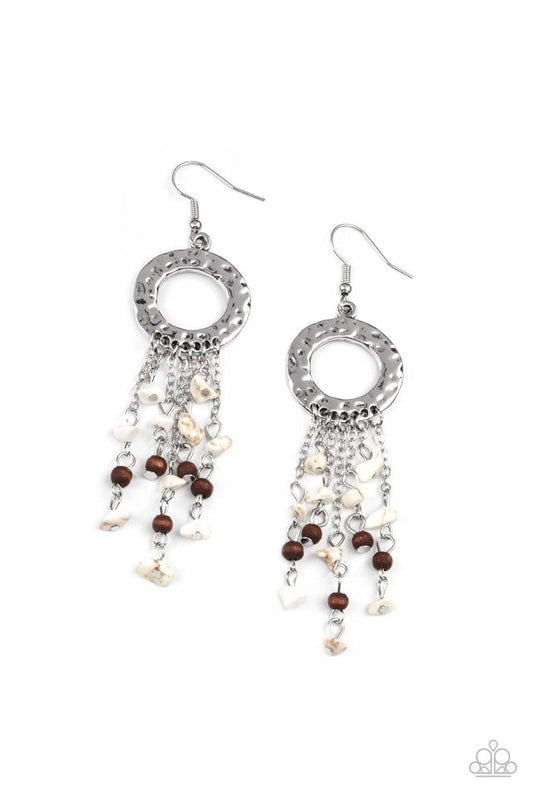 Primal Prestige - White - Paparazzi Earring Image