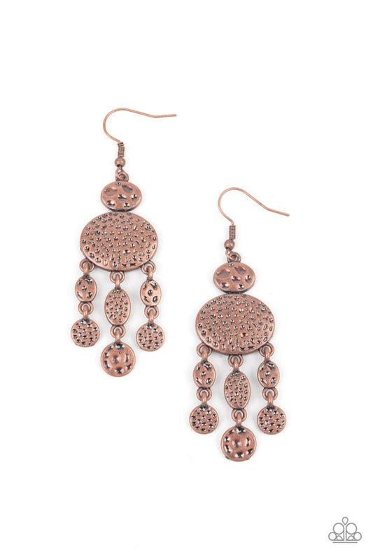 Get Your ARTIFACTS Straight - Copper - Paparazzi Earring Image