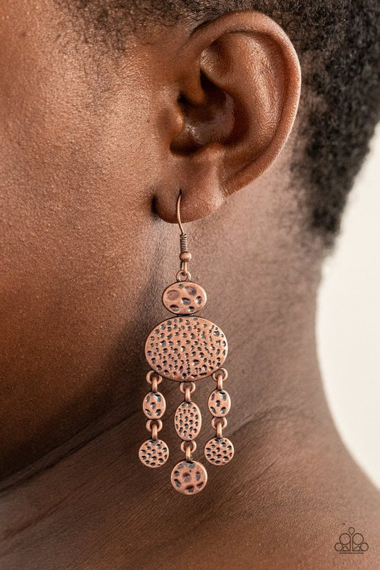 Get Your ARTIFACTS Straight - Copper - Paparazzi Earring Image