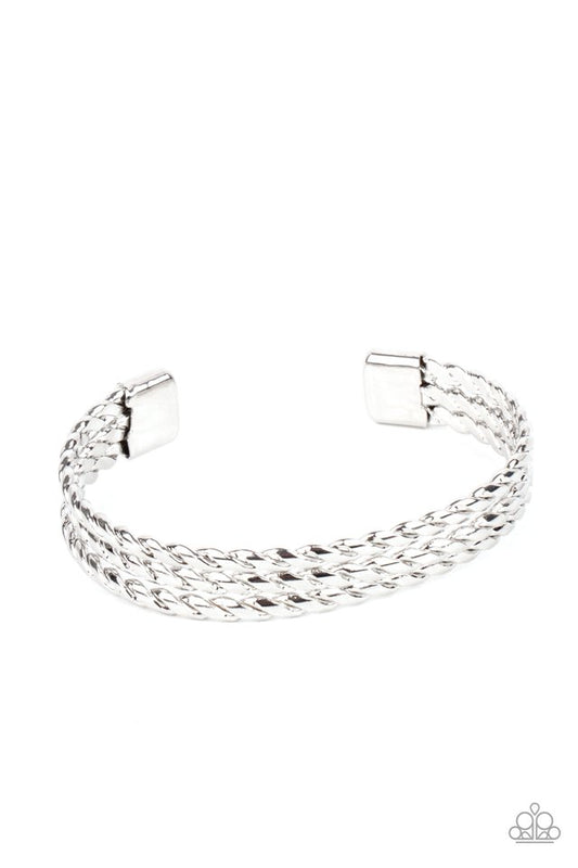 Line of Scrimmage - Silver - Paparazzi Bracelet Image