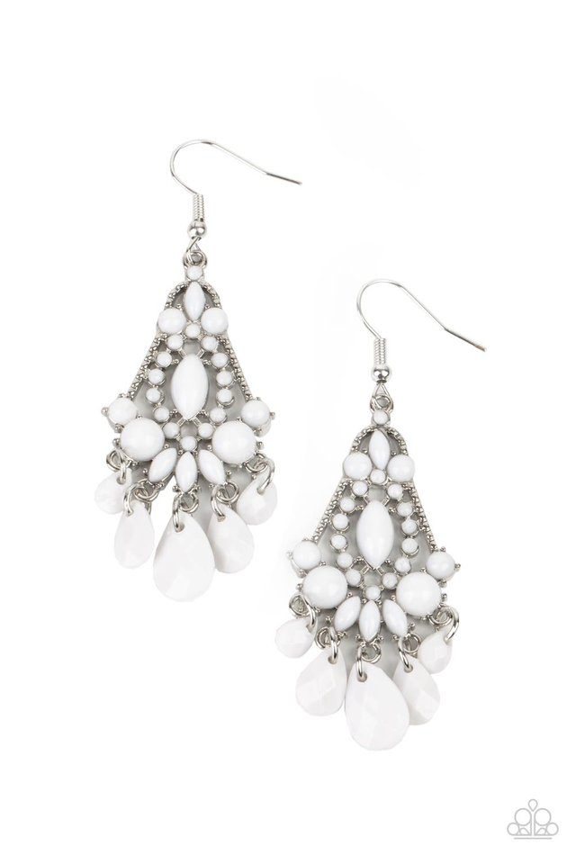 STAYCATION Home - White - Paparazzi Earring Image