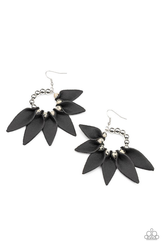 Flower Child Fever - Black - Paparazzi Earring Image