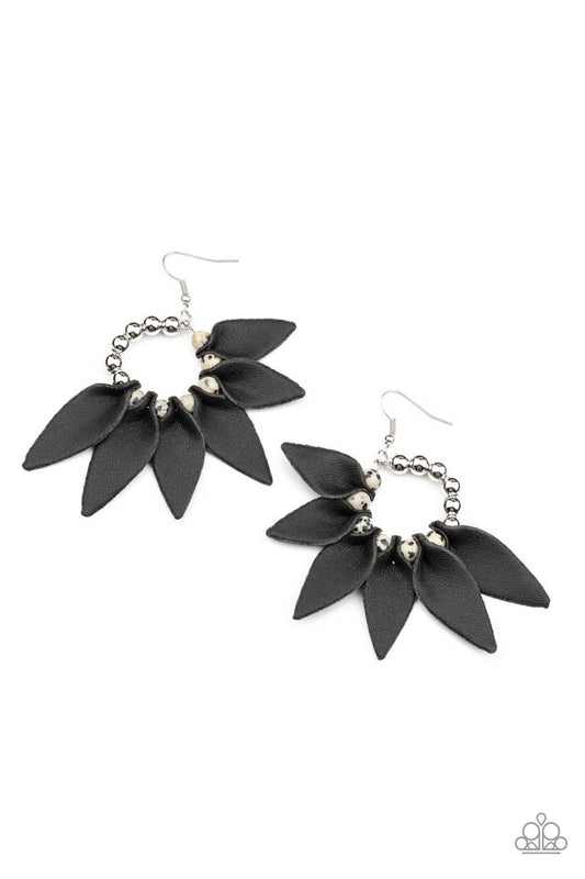 Flower Child Fever - Black - Paparazzi Earring Image