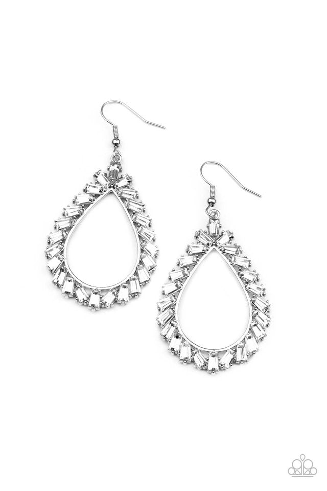 ​Stay Sharp - White - Paparazzi Earring Image