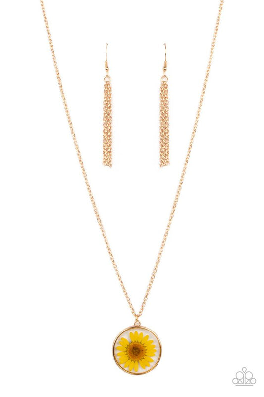 Prairie Promenade - Yellow - Paparazzi Necklace Image