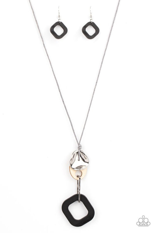 Top Of The WOOD Chain - Black - Paparazzi Necklace Image