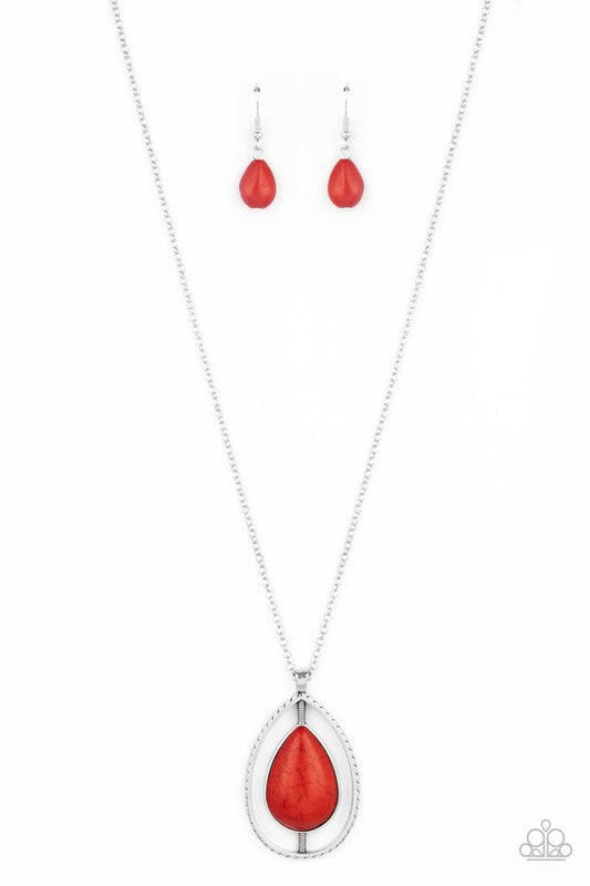 Here Today, PATAGONIA Tomorrow - Red - Paparazzi Necklace Image