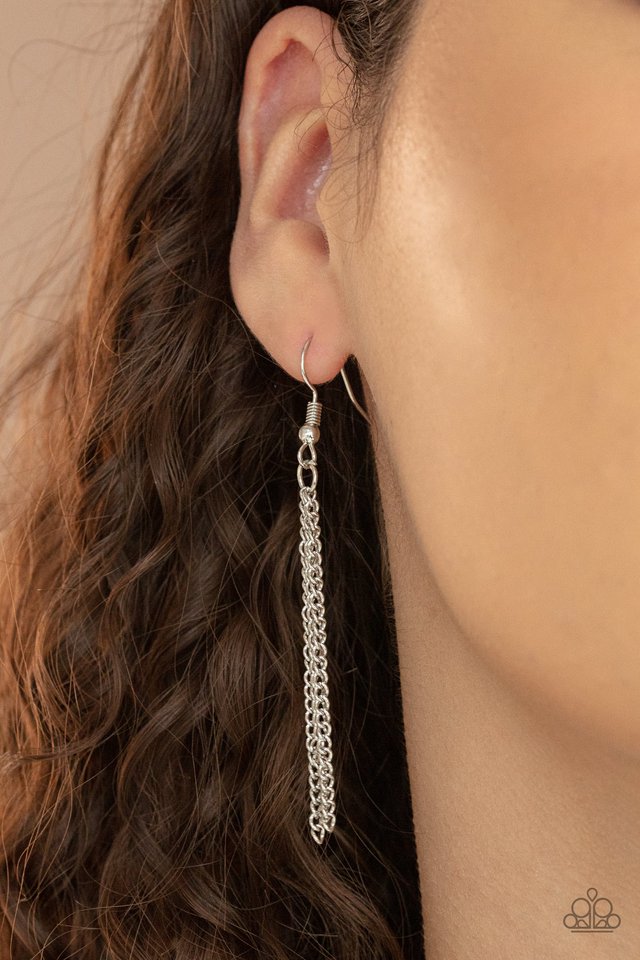 Pitter-Patter, Goes My Heart - Silver - Paparazzi Necklace Image