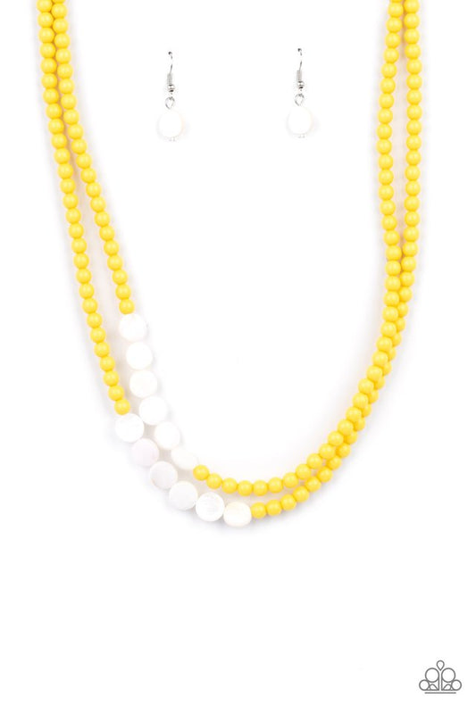 Extended STAYCATION - Yellow - Paparazzi Necklace Image