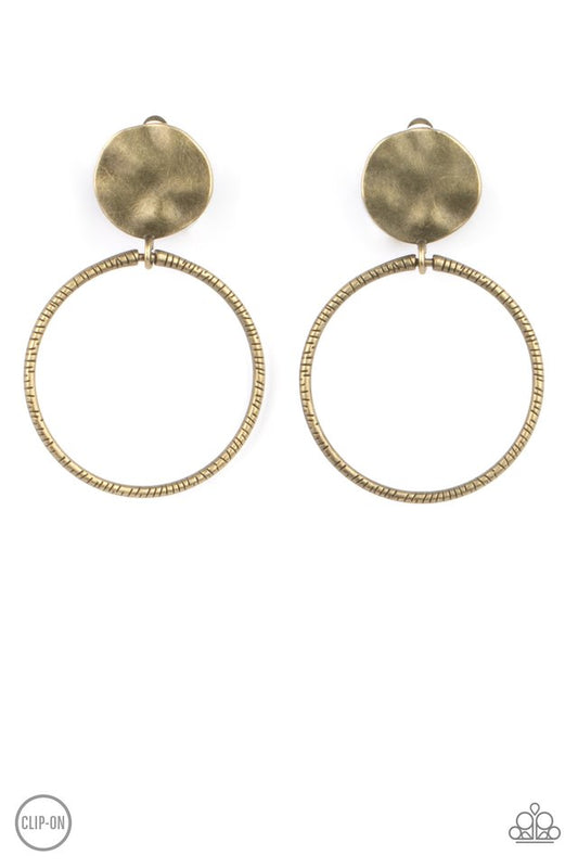 Undeniably Urban - Brass - Paparazzi Earring Image