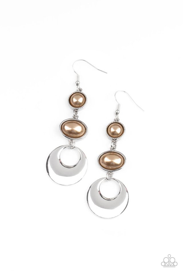 Bubbling To The Surface - Brown - Paparazzi Earring Image