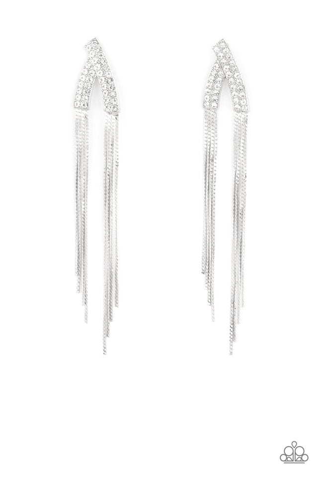 ​It Takes Two To TASSEL - White - Paparazzi Earring Image