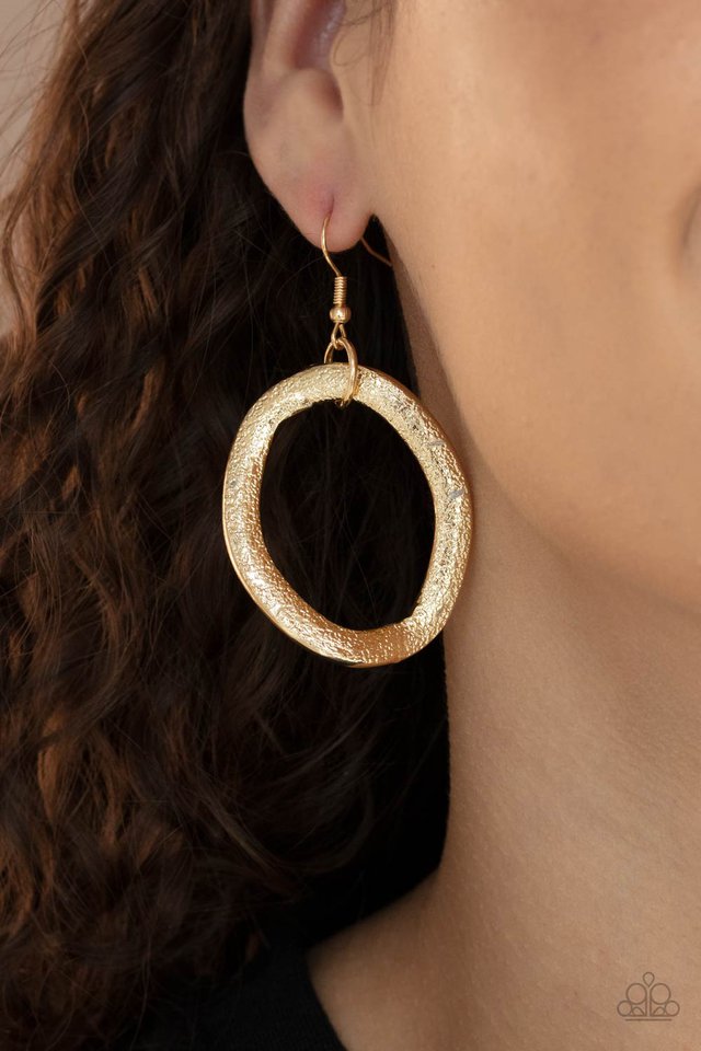 ​Industrial Intimidation - Gold - Paparazzi Necklace Image