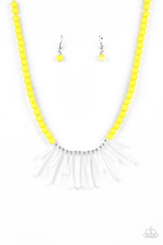 Icy Intimidation - Yellow - Paparazzi Necklace Image
