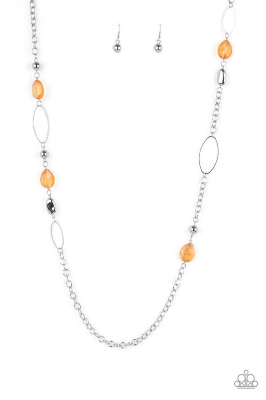 SHEER As Fate - Orange - Paparazzi Necklace Image