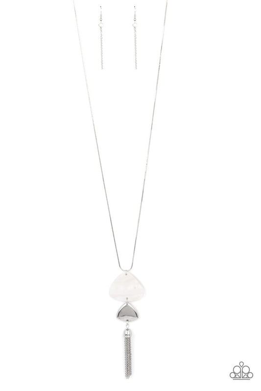 TIDE You Over - White - Paparazzi Necklace Image