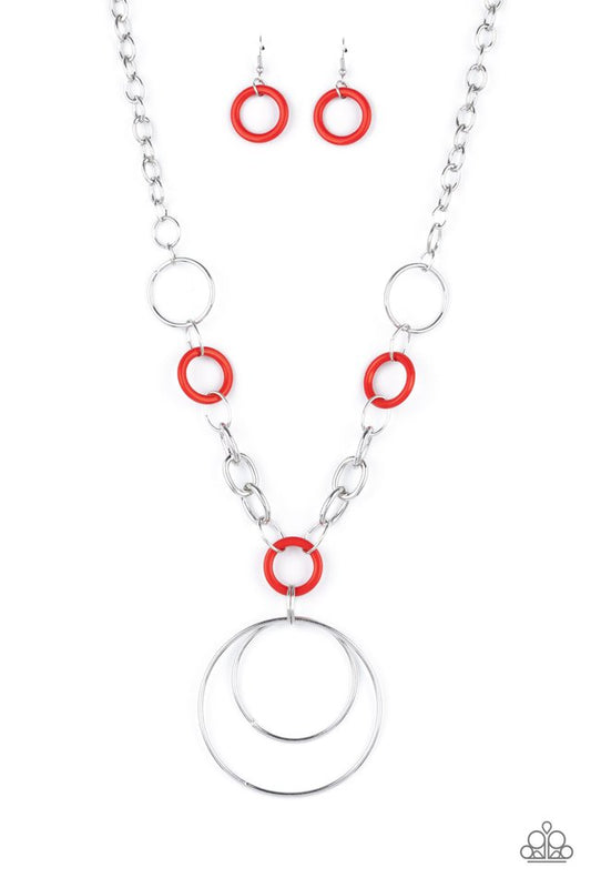 HOOP du Jour - Red - Paparazzi Necklace Image
