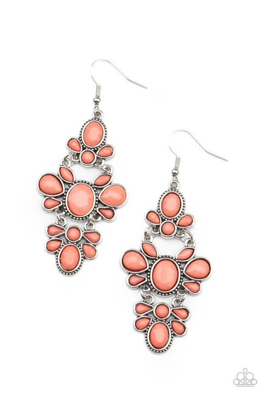 VACAY The Premises - Orange - Paparazzi Earring Image