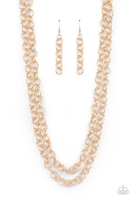 ​Grunge Goals - Gold - Paparazzi Necklace Image