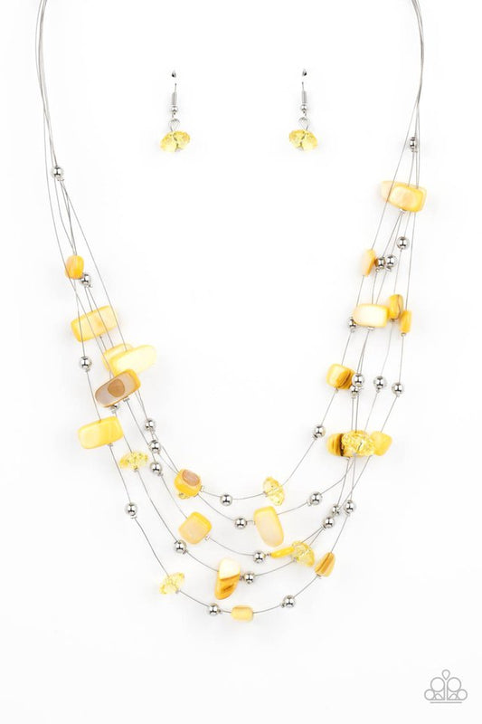 Prismatic Pebbles - Yellow - Paparazzi Necklace Image
