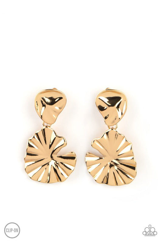 Empress Of The Amazon - Gold - Paparazzi Earring Image
