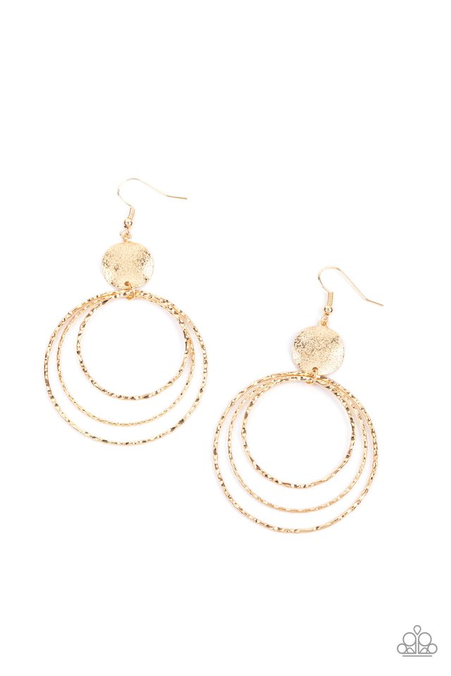 ​Universal Rehearsal - Gold - Paparazzi Earring Image
