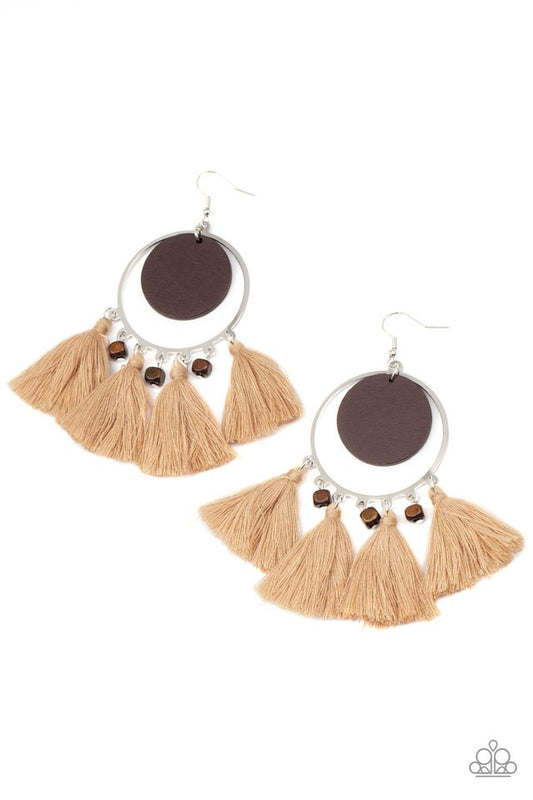 Yacht Bait - Brown - Paparazzi Earring Image