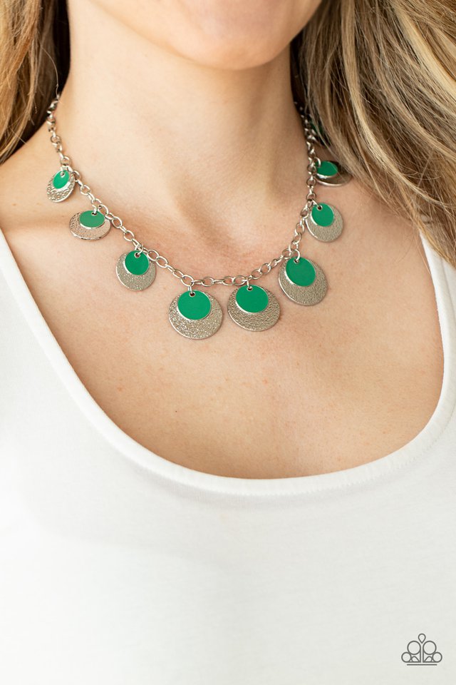 ​The Cosmos Are Calling - Green - Paparazzi Necklace Image