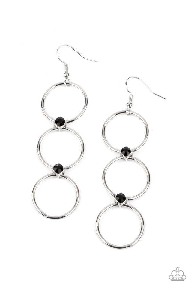 Refined Society - Black - Paparazzi Earring Image